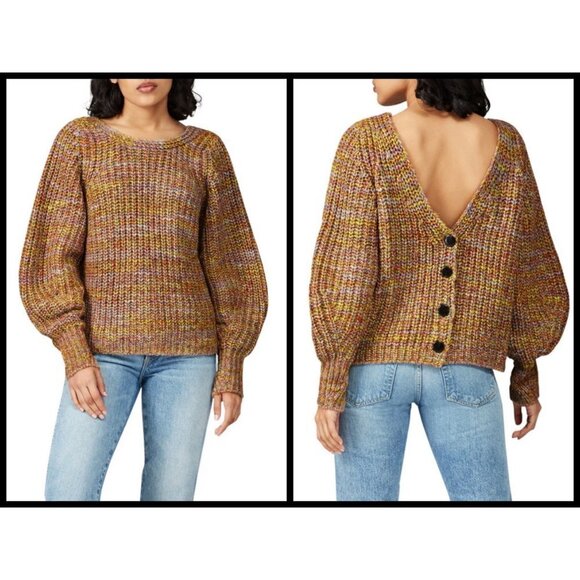 💕BA&SH💕 Gilet Haili Reversible Cardigan Sweater ~ Jaune Knit Medium US 8 - Picture 9 of 16